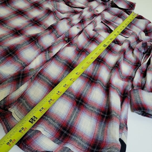 NEW P L KUT FROM THE KLOTH plaid ROLL Tab long sleeve shirt petite large NWT - Picture 2 of 10